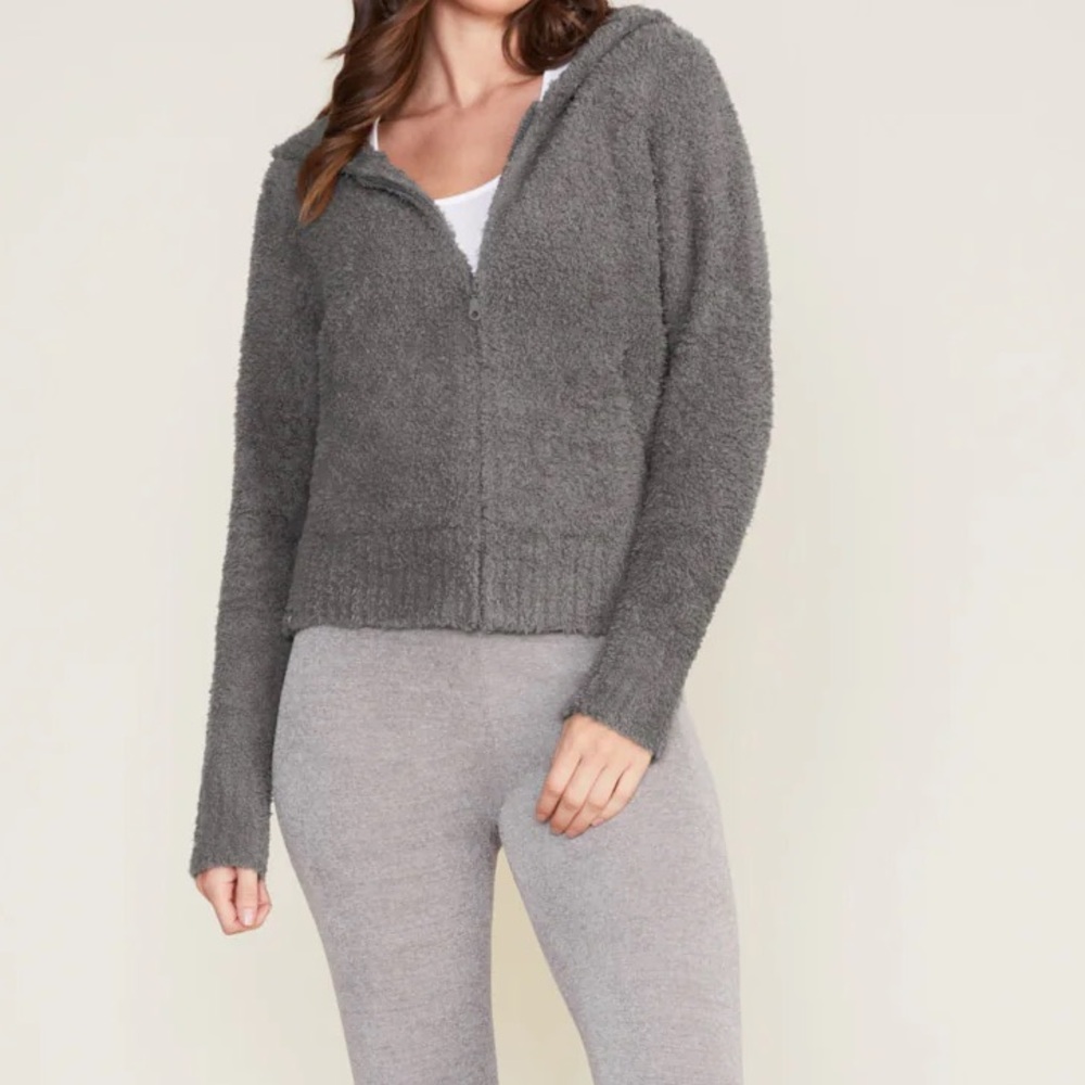 Barefoot Dreams Charcoal CozyChic Relaxed Zip Up XL